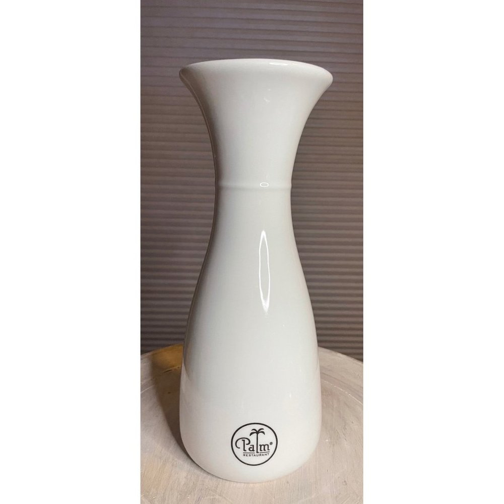 Palm Restaurant White Ceramic Carafe Pitcher for Water Wine Juice RARE 1 Liter